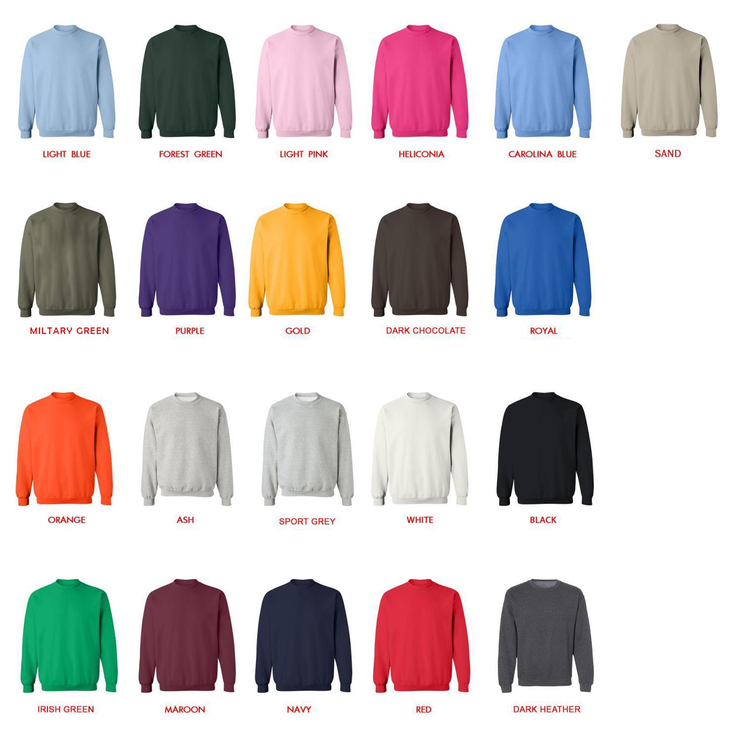 sweatshirt color chart - Paradise Kiss Store