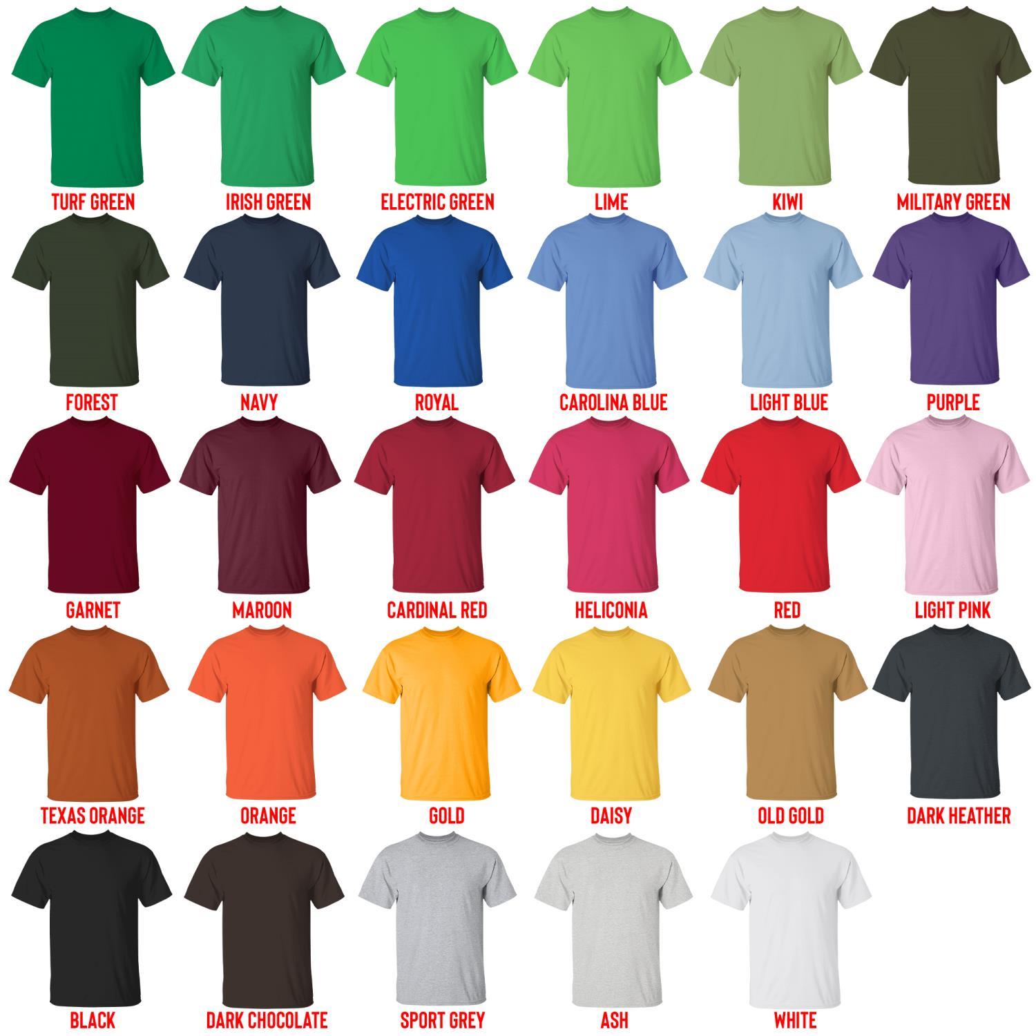 t shirt color chart - Paradise Kiss Store