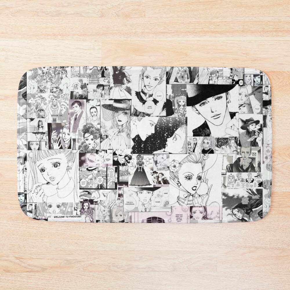 Vintage Graphic Print Bath Mat