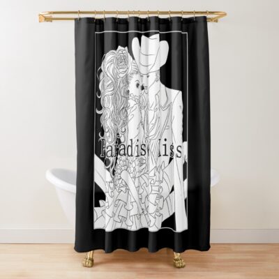 Vintage Graphic Print Shower Curtain