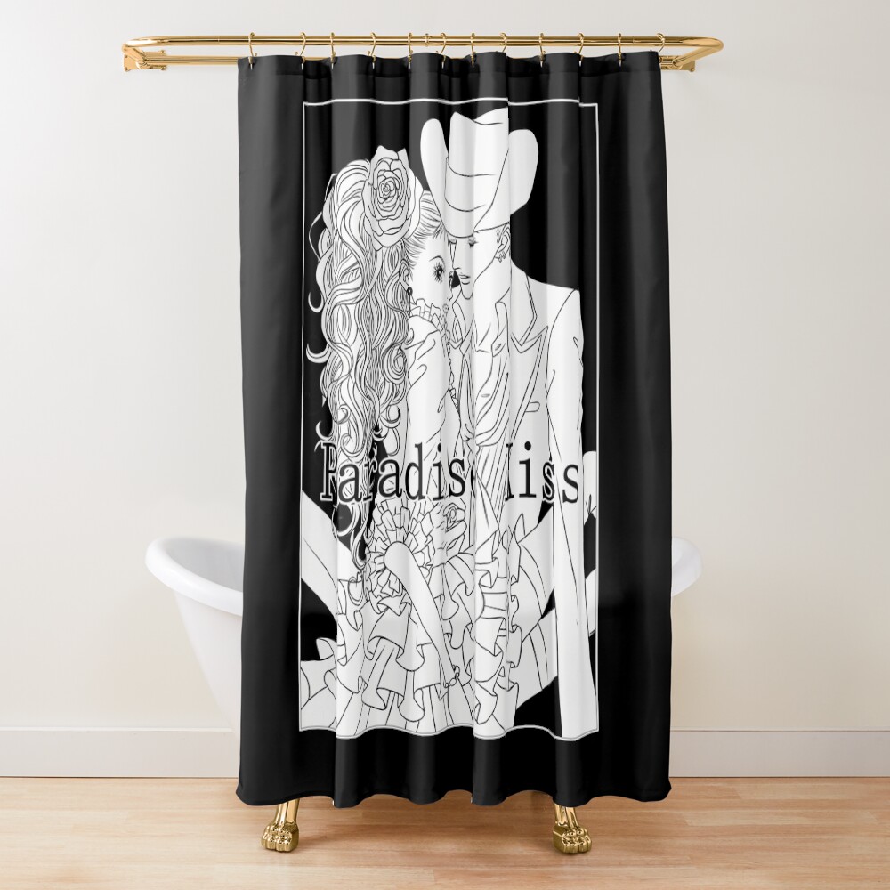 Vintage Graphic Print Shower Curtain