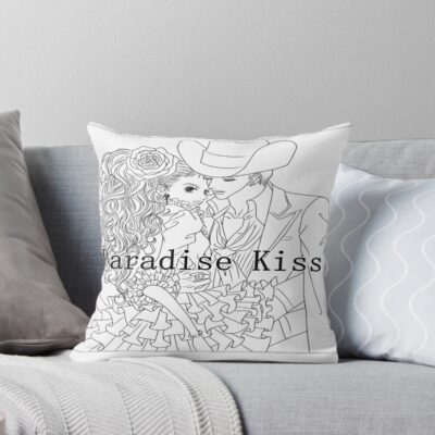 Paradise Kiss Black & White Throw Pillow