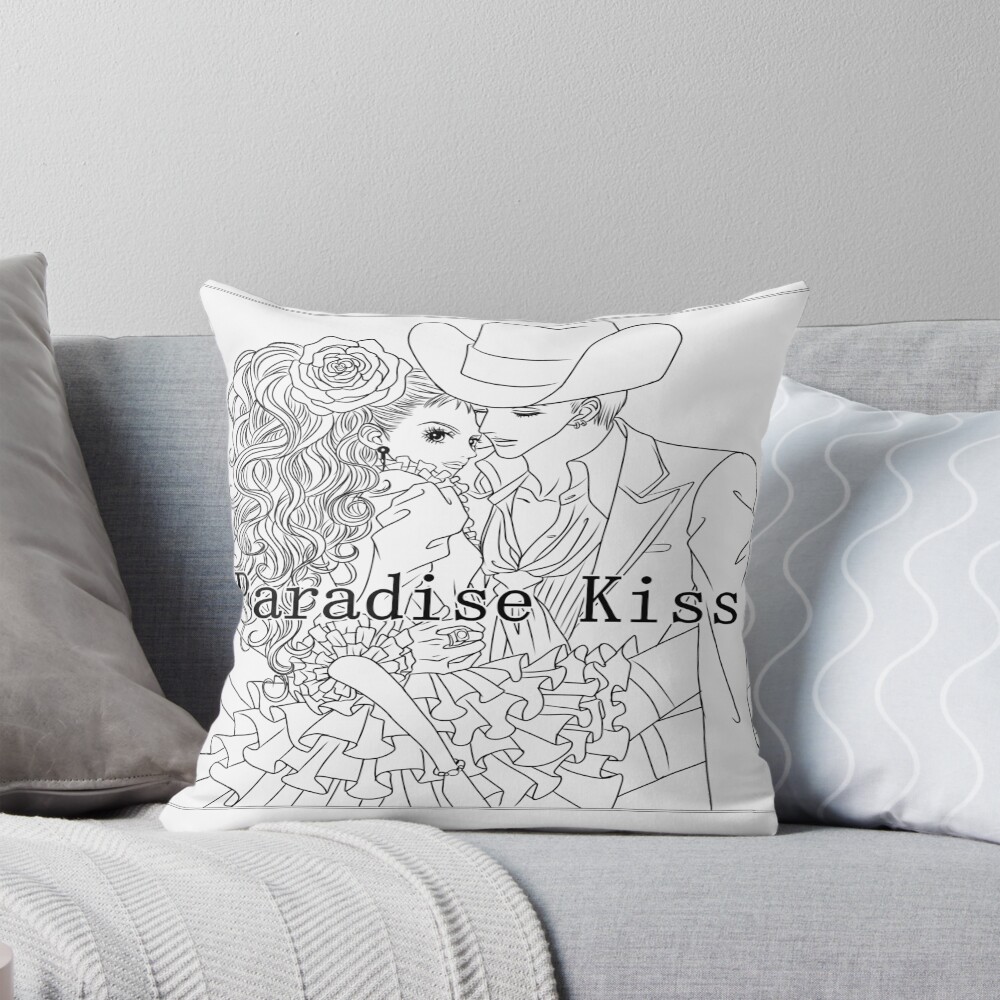 Paradise Kiss Black & White Throw Pillow